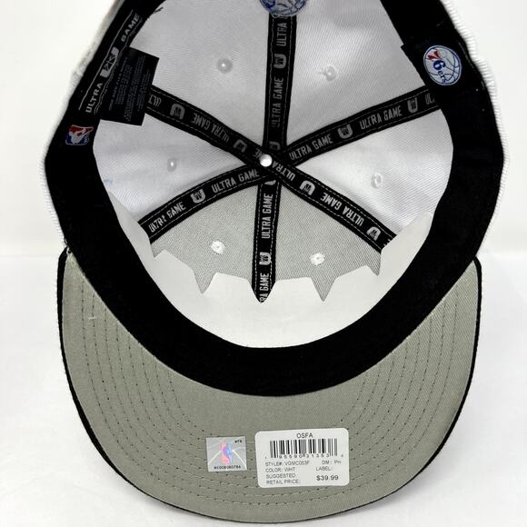NBA Philadelphia 76ers Logo Hat Men White Ultra Game Adjustable Snapback NEW - Picture 4 of 10